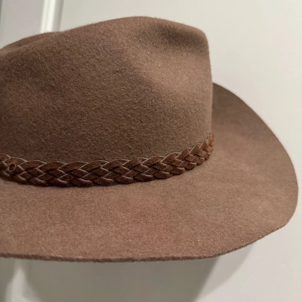 Goorin Bros Brown Wool Hat‎ Braided Trim Size M